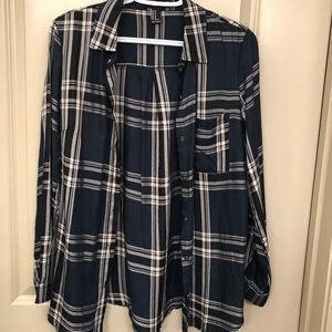Button up flannel look shirt